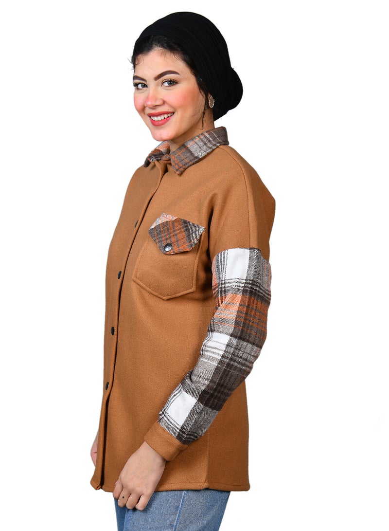 women's  gogh shirt havan checkered sleeves - Image 2